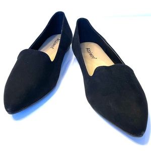 Black Suede Ballet Flats NWOT